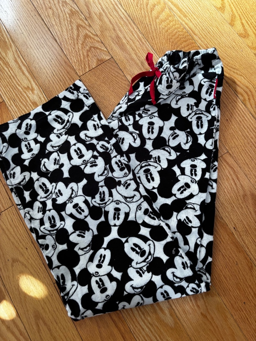 Official Disney Mickey Mouse All-Over Print Pajama Lounge Pants - Black & White